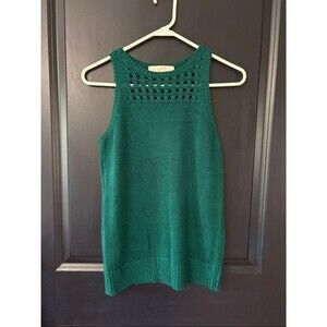 Loft knit sweater tank top emerald green size small
